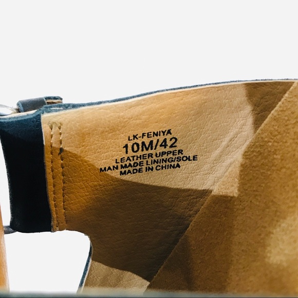 Lucky Brand Feniya Black & Tan Wedge Slide Sandals - Picture 7 of 7